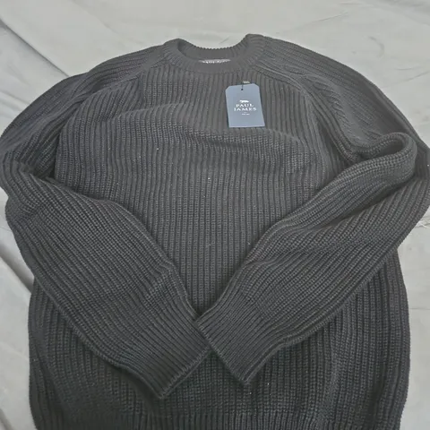 PAUL JAMES BLACK KNIT JUMPER, MEN'S, UK M