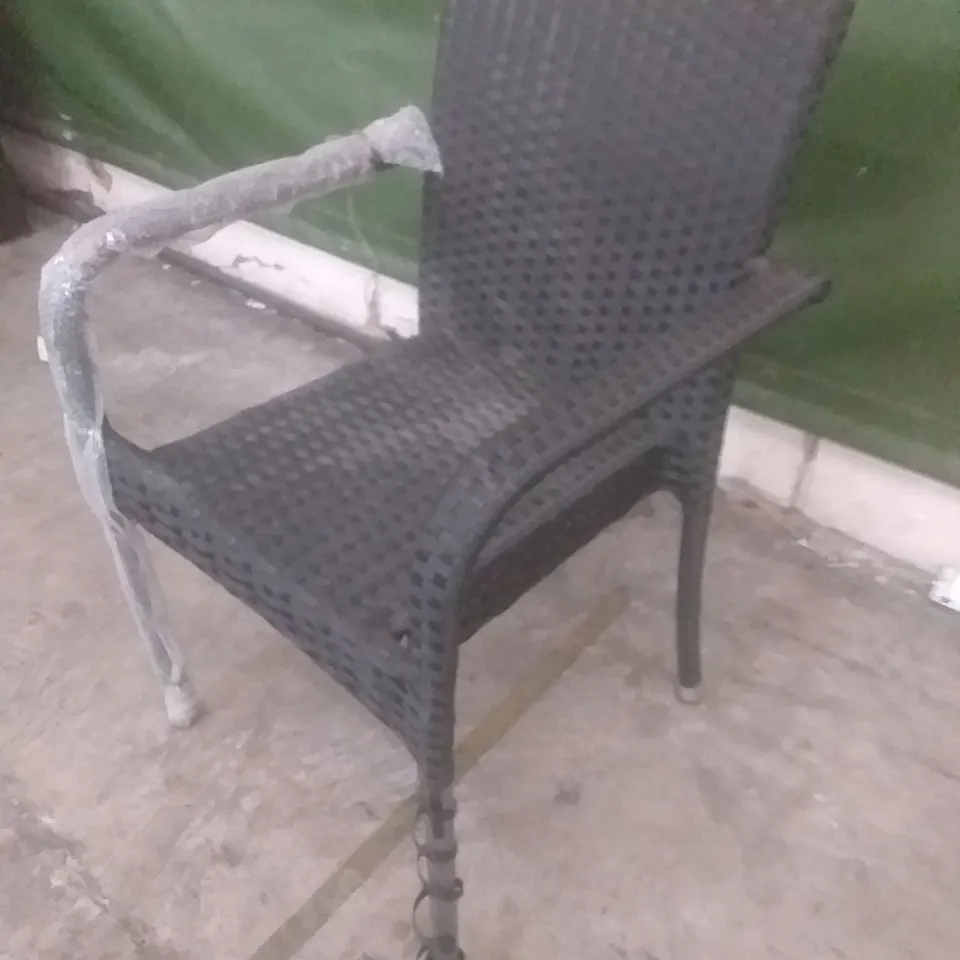 RATTAN EFFECT BLACK GARDEN CHAIR