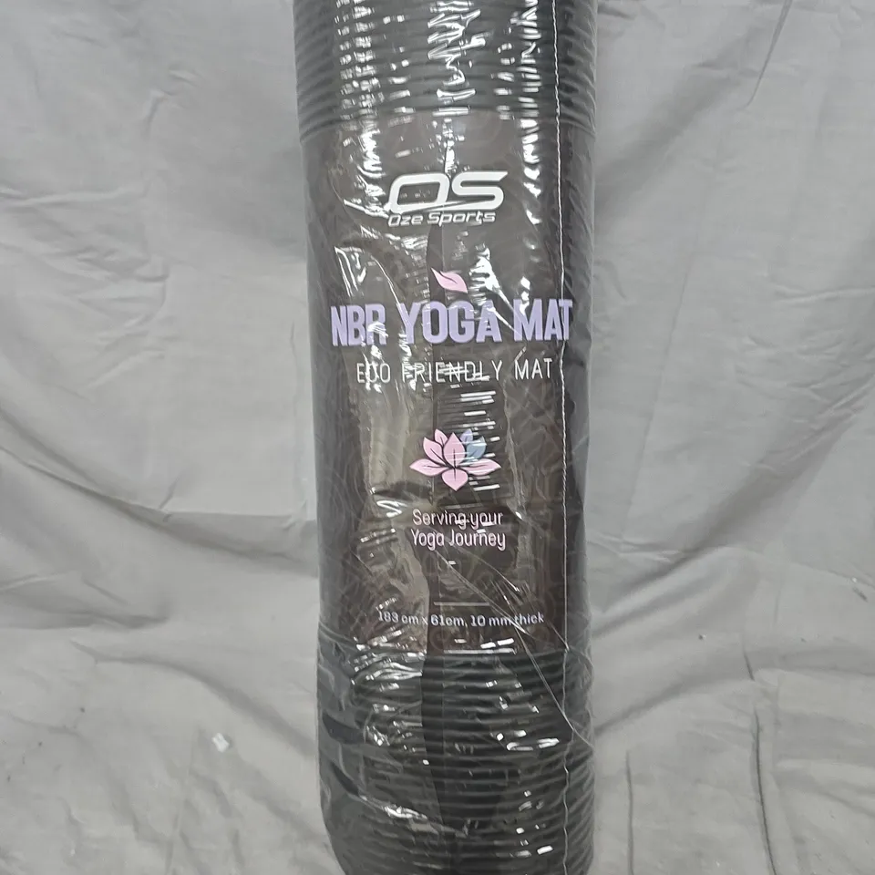 NBR YOGA MAT – ECO-FRIENDLY, 183 CM X 61 CM X 10 MM, ROLLED IN PLASTIC WRAP