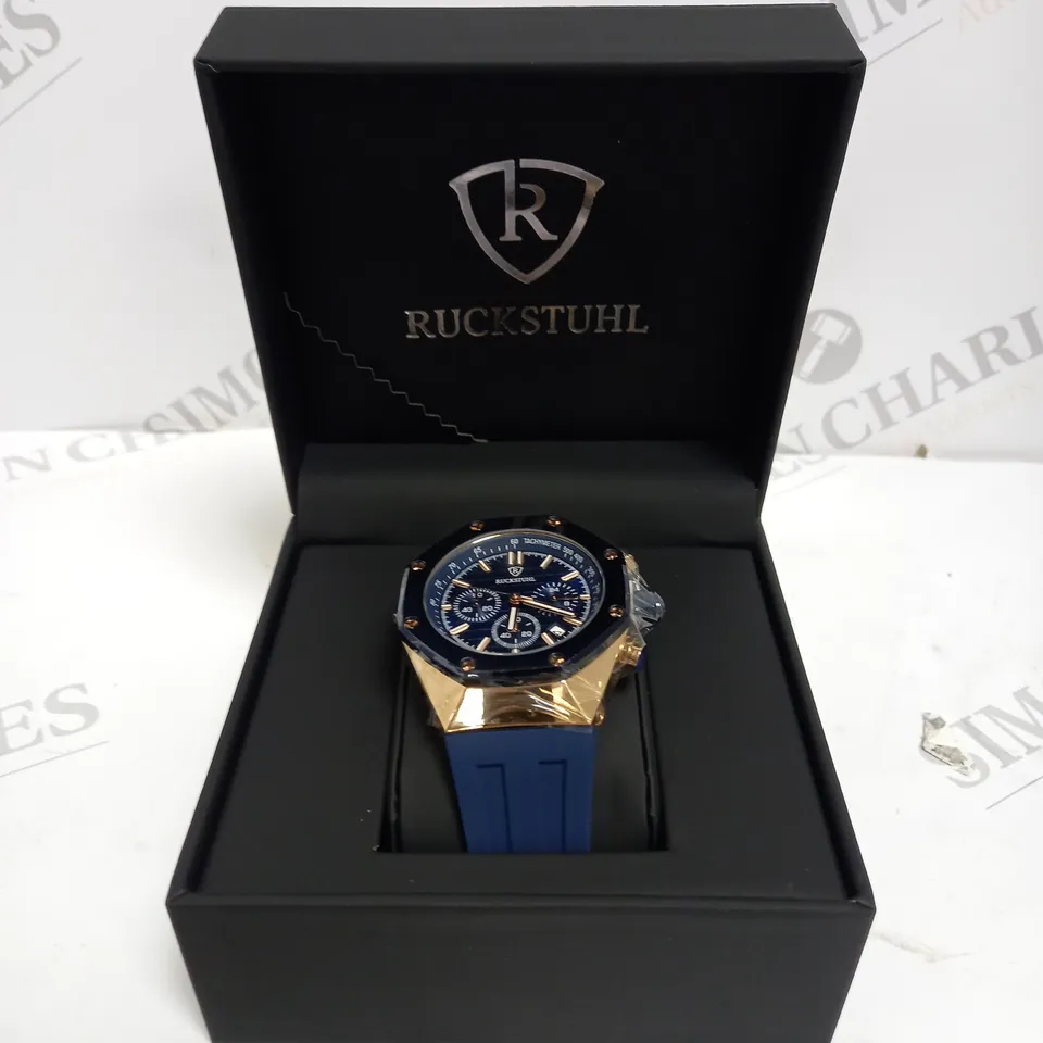 RUCKSTUHL CHRONOGRAPH STYLE RUBBER STRAP WATCH