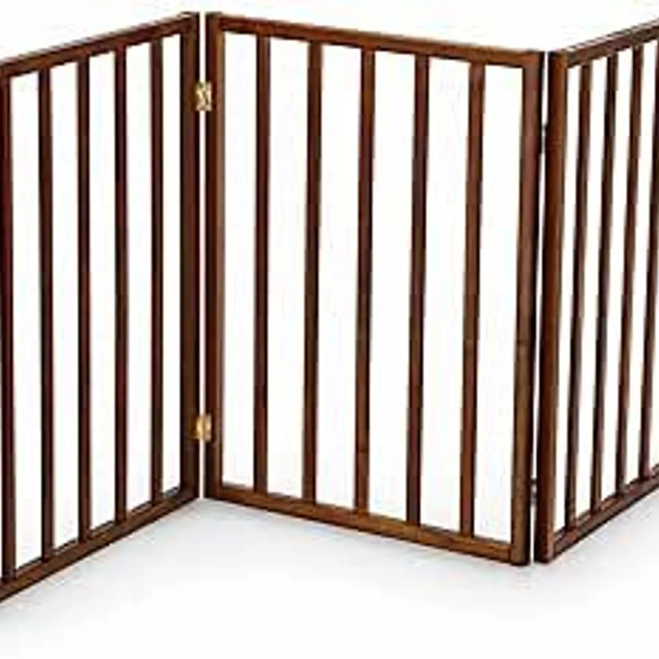 BOXED OYPLA DOG SAFETY FOLDING WOODEN PET GATE PORTABLE INDOOR BARRIER