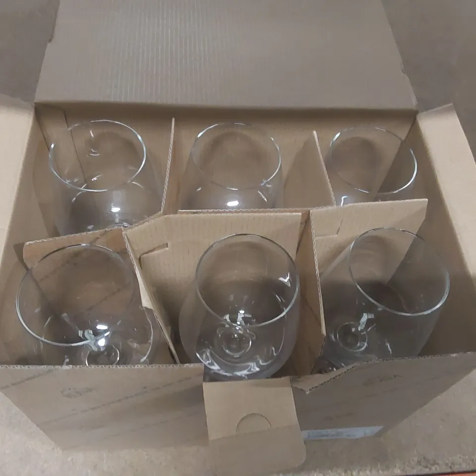BOX CONTAINING 6x BRAND NEW RONA 360ML WINE GLASSES