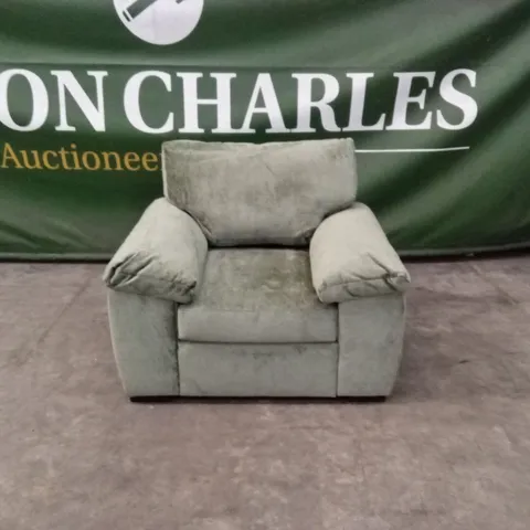 SALERNO STANDARD BACK FABRIC ARMCHAIR - OLIVE GREEN