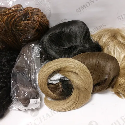 LOT OF APPROX 12 ASSORTED HAIR PIECES/EXTENSIONS