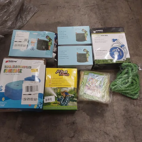 PALLET CONTAINING A LARGE QUANTITY OF ASSORTED HOSE PIPES, POOL INFLATABLES ECT