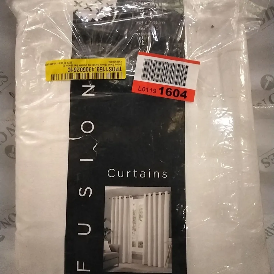BAGGED FUSION CURTAINS COTTON BLEND ROOM DARKENING SET OF 2 168 X 228CM APPROX