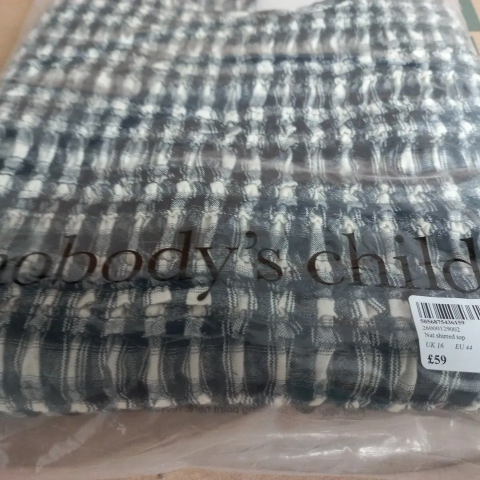 NOBODY'S CHILD NAT SHIRRED TOP – BLACK, UK 16 (EU 44, USA 12)