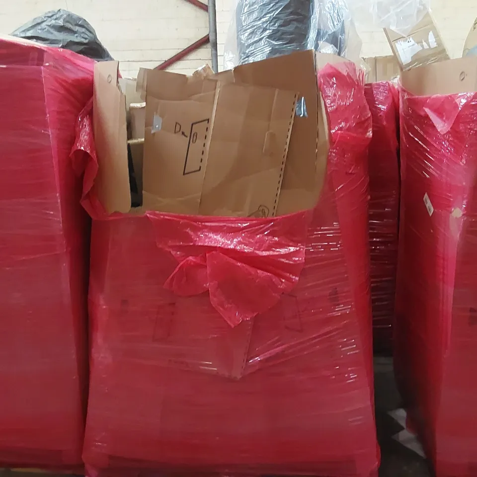 PALLET OF ASSORTED ITEMS INCLUDING: AB BOOSTER PLUS TOTAL BODY FITNESS MACHINE, PULL-UP BARS, MULTI-USE RETRACTABLE GATE, SMALL MATTRESS ECT