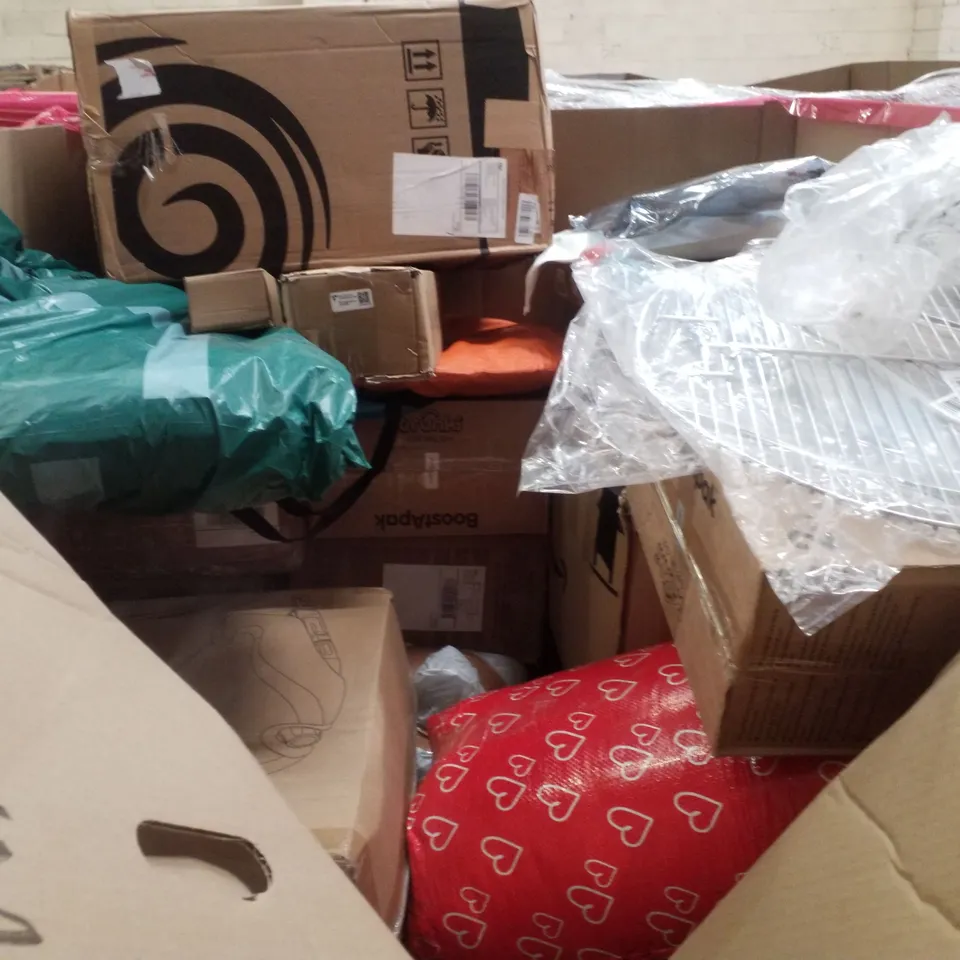 PALLET CONTAINING ASSORTED PRODUCTS INCLUDING TOILET SEAT, MULTIFUNCTIONAL FOOD PROCESSOR, PLAYPEN, TRUNKI BACKPACK/CAR SEAT & BLOCKING MATS