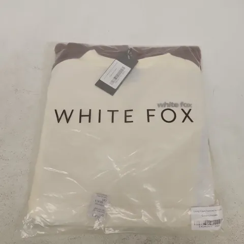 BAGGED WHITE FOX LOVING IT HERE OVERSIZED HOODIE IN CREAM - XS/S