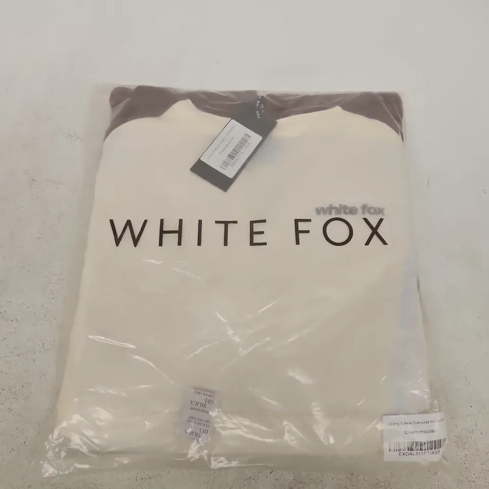 BAGGED WHITE FOX LOVING IT HERE OVERSIZED HOODIE IN CREAM - XS/S