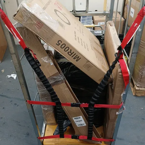 CAGE OF APPROXIMATELY 5 ASSORTED BROKEN ITEMS TO INCLUDE - INDUCTION HOB, MINI FRIDGE, AND MIRRORS ETC. - COLLECTION ONLY 