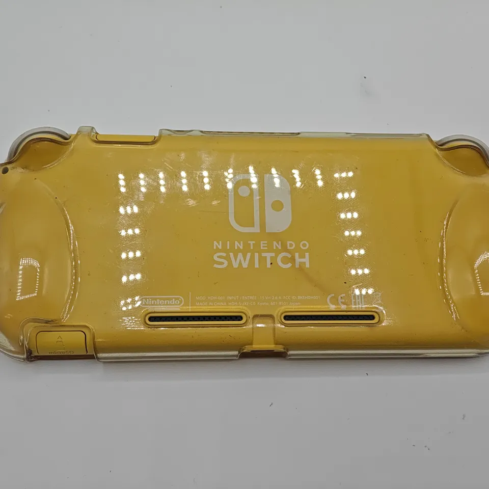 UNBOXED NINTENDO SWITCH LITE IN YELLOW WITH CLEAR CASE - HDH-001