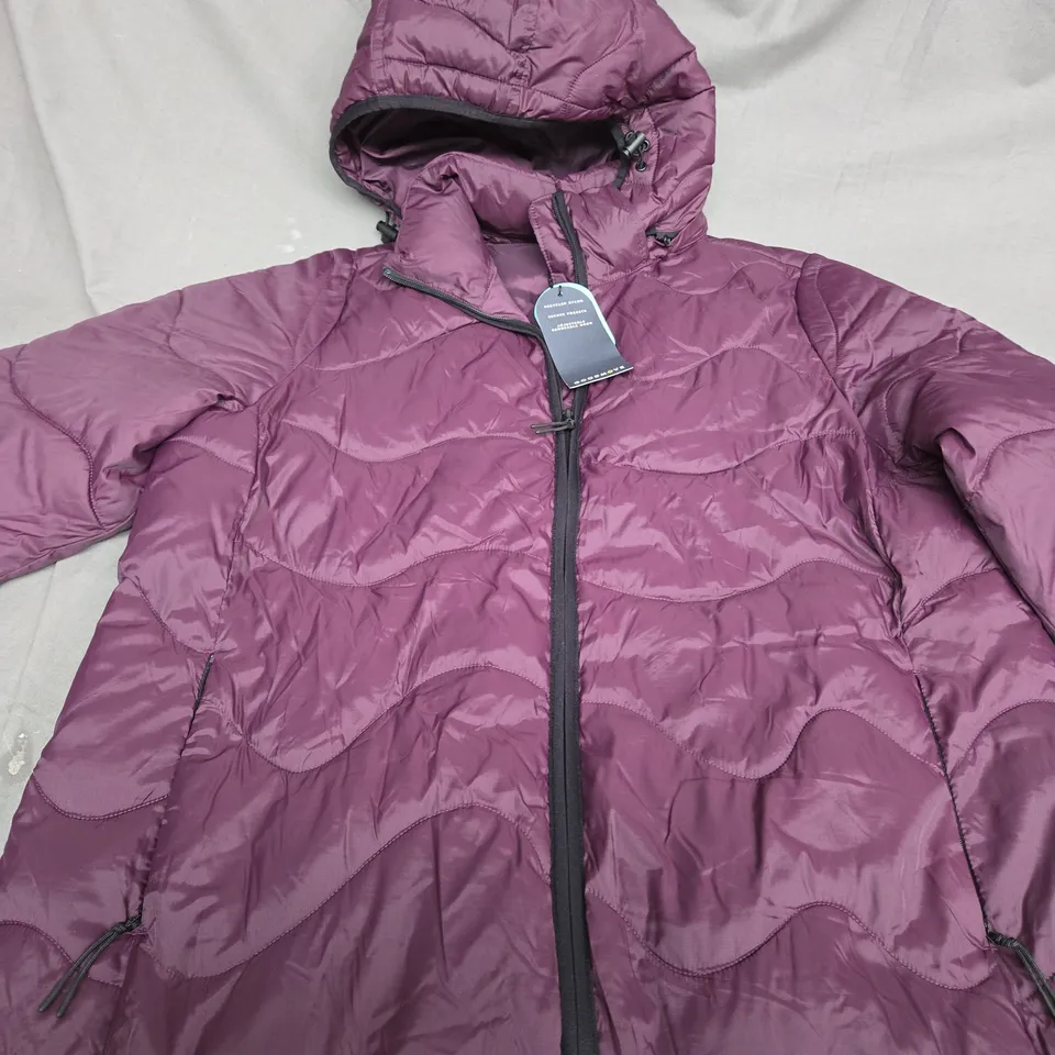 GOOD MOVE PADDED LONG JACKET WITH HOOD - SIZE 14