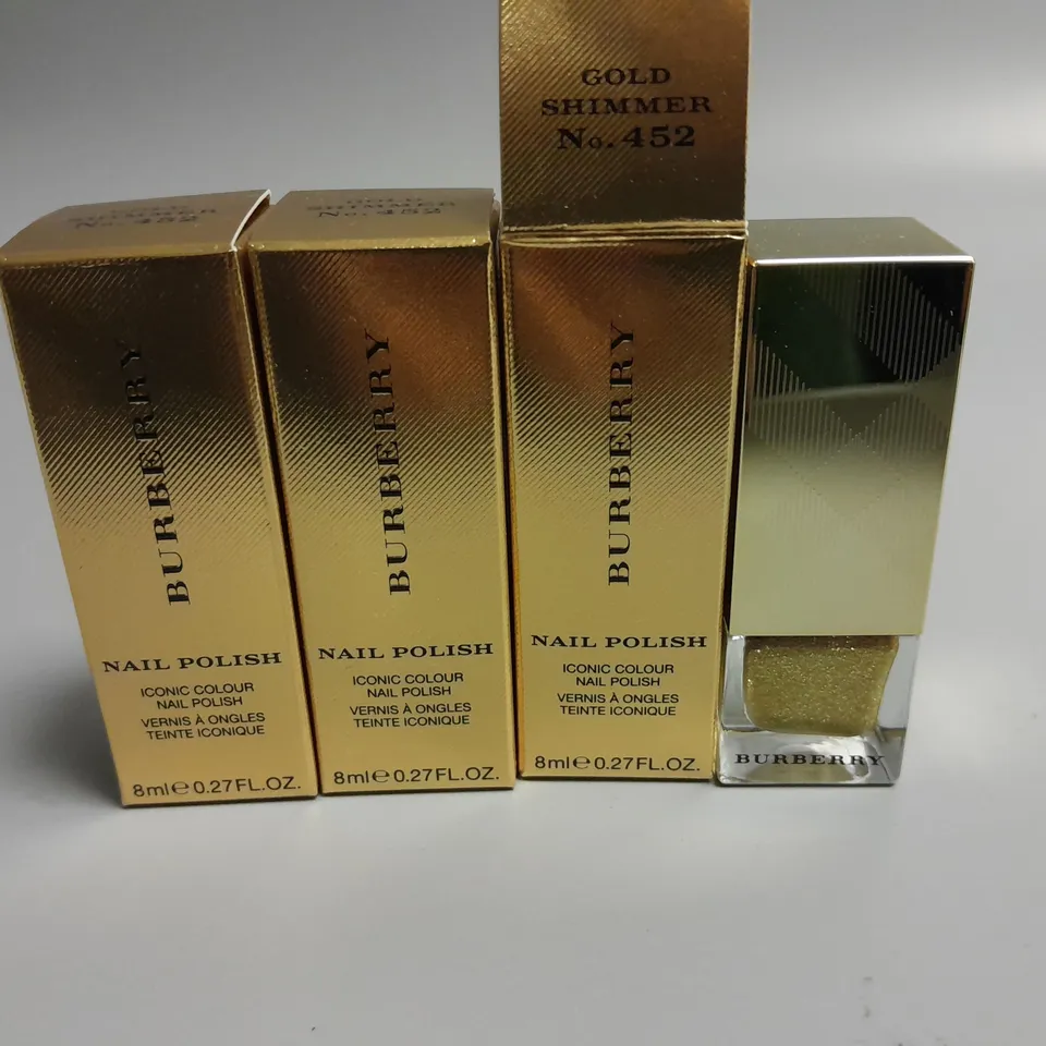 LOT OF 6 3-PACKS OF BURBERRY GOLD SHIMMER NO 425 8ML NAIL POLISHES