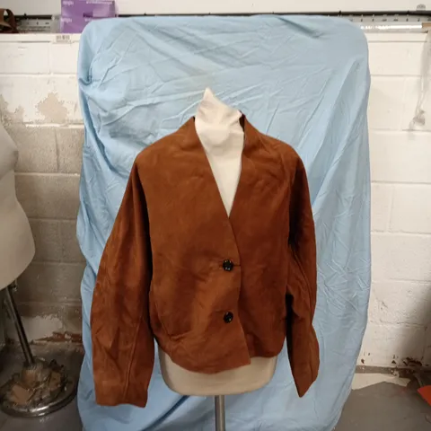 MASSIMO DUTTI BROWN SUEDE BLAZER – SIZE S