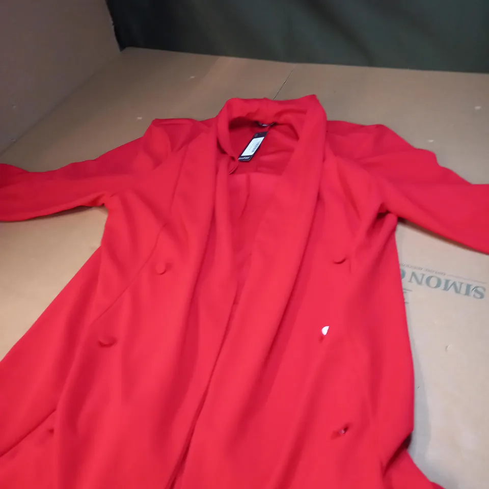 FRILL HEM BLAZER DRESS IN RED SIE 16