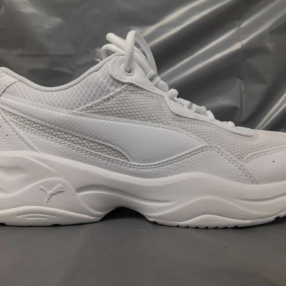 BOXED PAIR OF PUMA CILIA SHOES IN WHITE UK SIZE 6