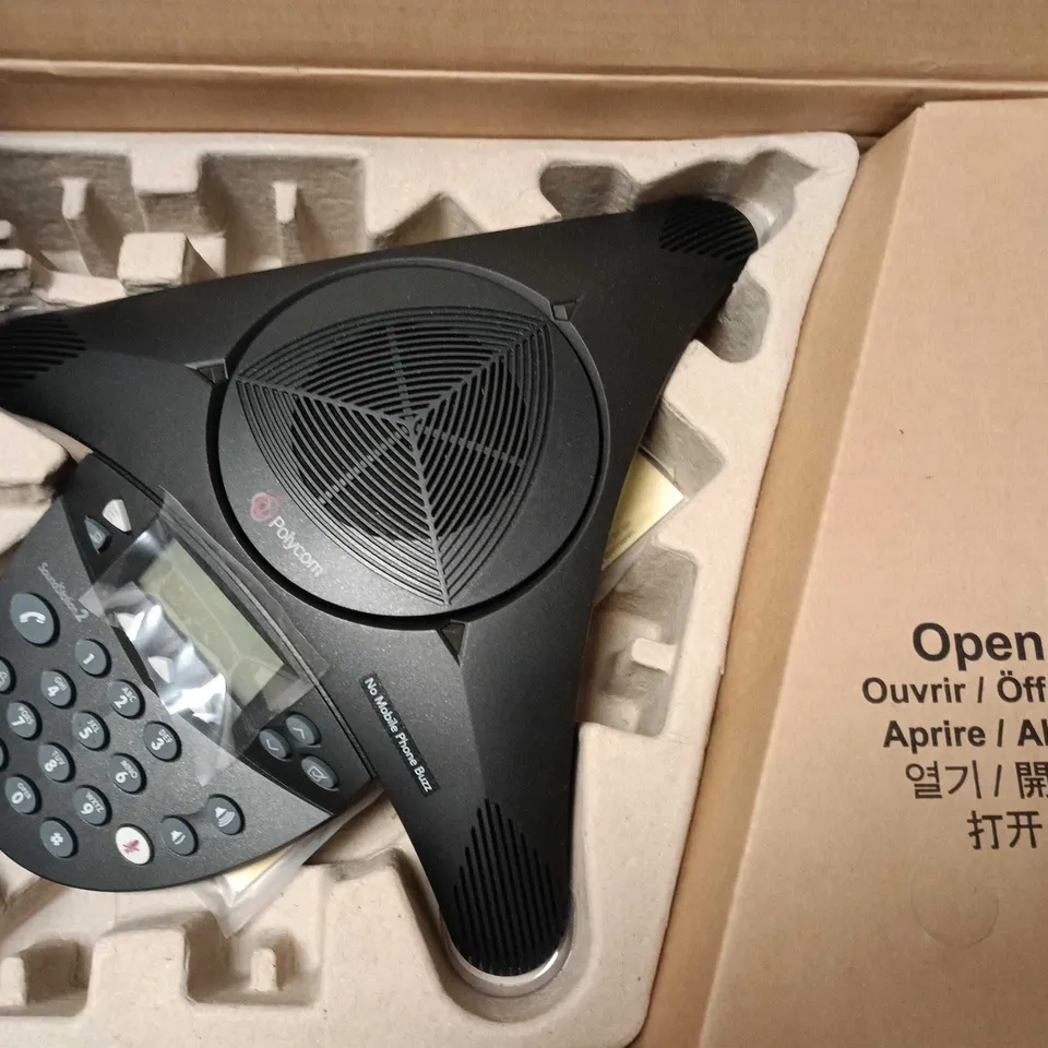 BOXED PLOYCOM SOUNDSATION2 FULL DUPLEX CONFERENCE PHONE