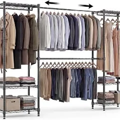 BOXED HIMIMI HEAVY DUTY EXTENDABLE CLOTHES RAIL, 35×(182-240)×180 CM