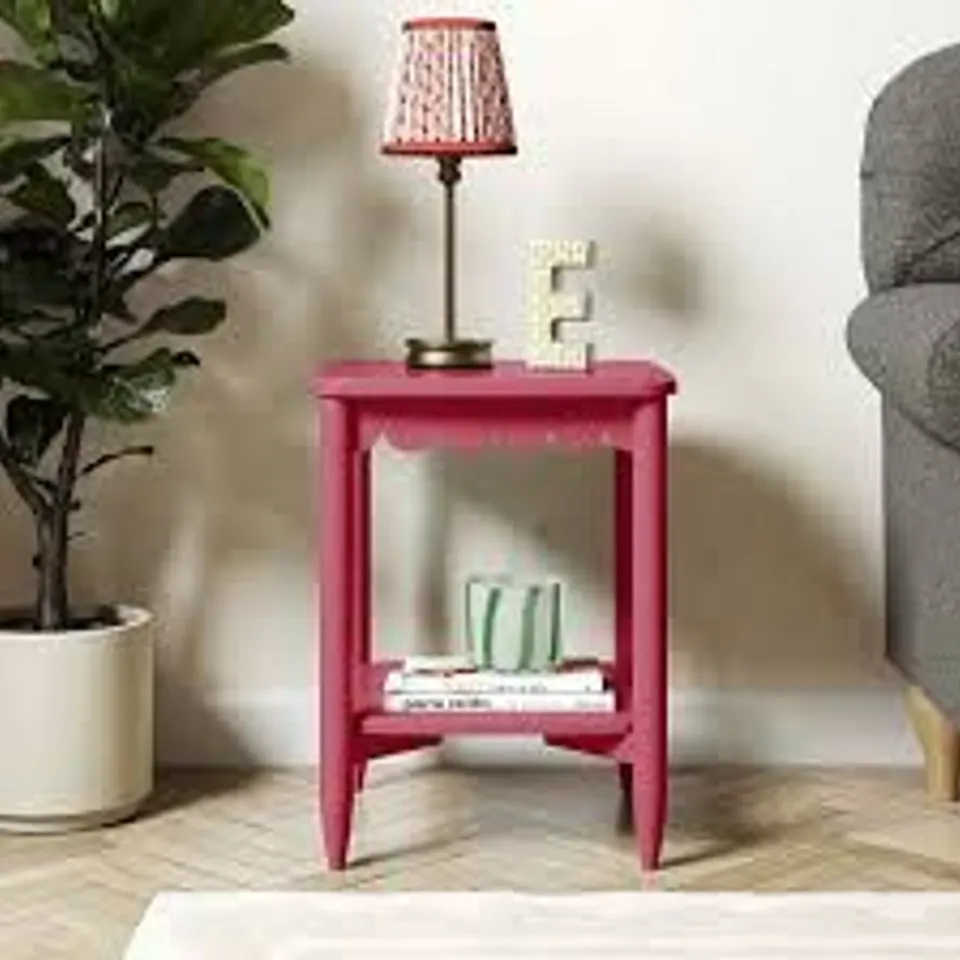 BOXED REMI SIDE TABLE - RASPBERRY (1 BOX)