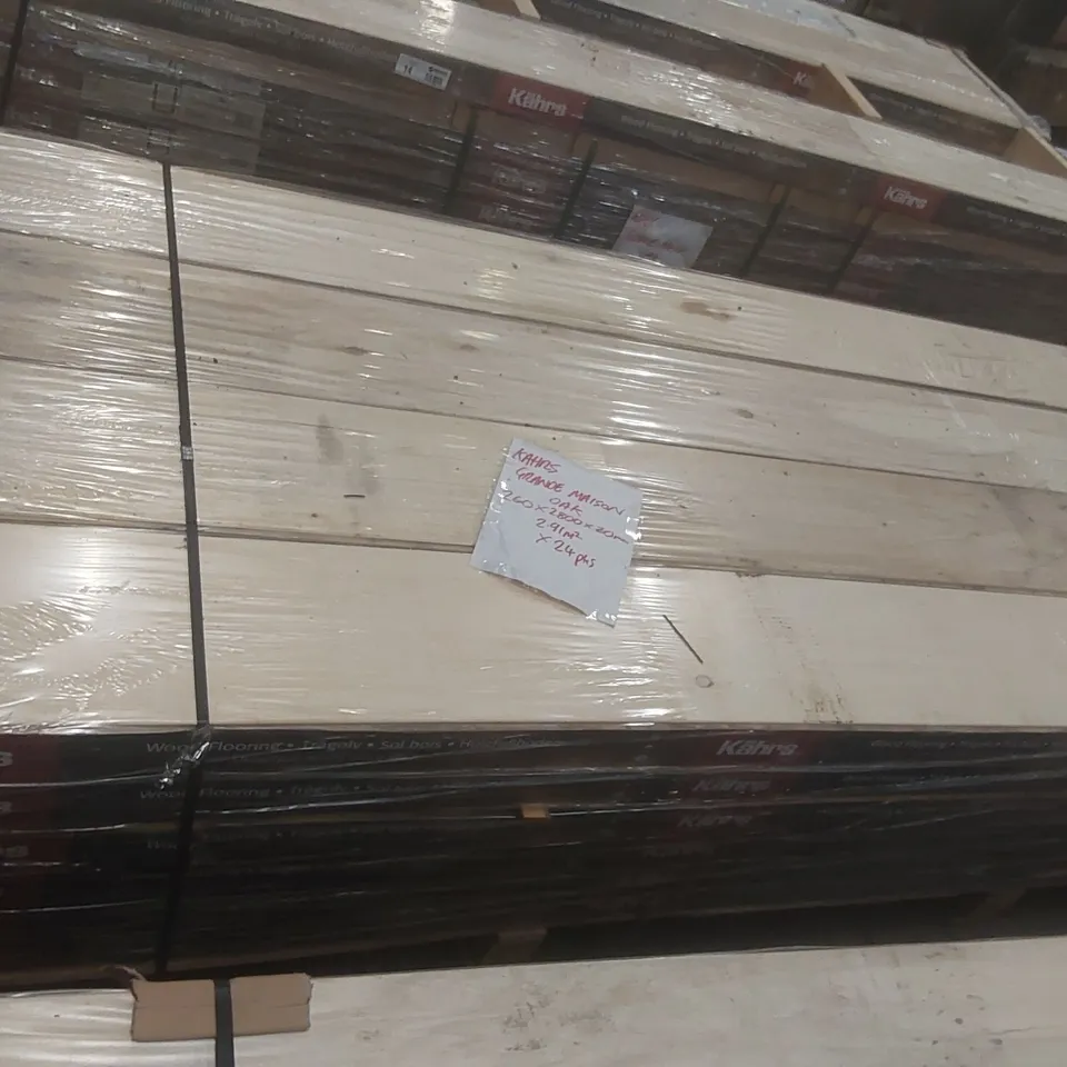 PALLET CONTAINING APPROXIMATELY 24x PACKS OF BRAND NEW KAHRS GRANDE MAISON OAK FLOORING - 2.91M² PP