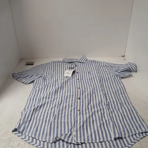 JOULES LINEN BLEND STRIPE SHIRT β LARGE