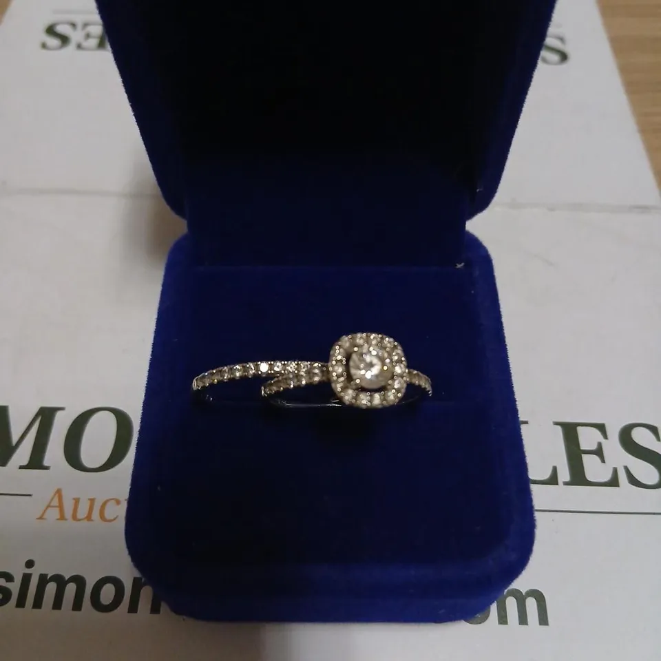 DIAMONIQUE SET OF TWO RINGS