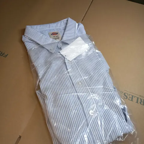 DICKIES SIZE 18/18.5 BLUE STRIPED SHIRT