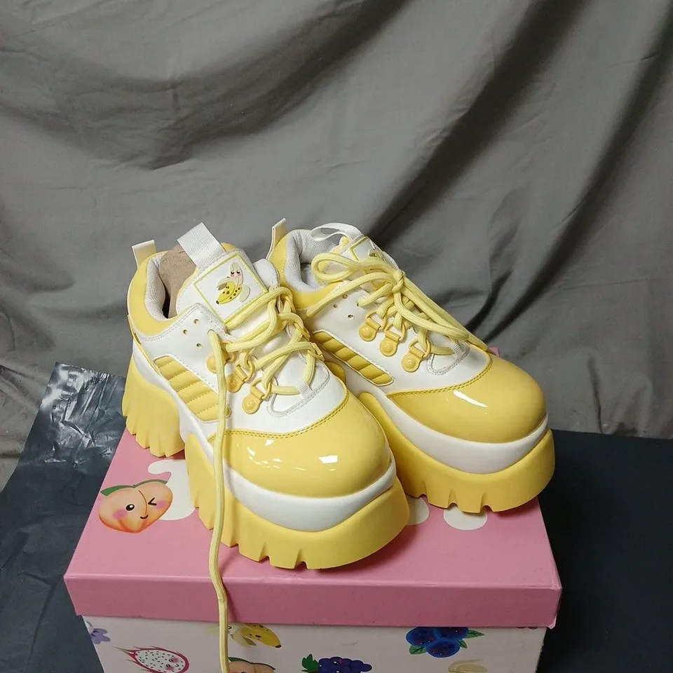KOI BANANA MILKSHAKE TRAINERS YELLOW BOXED SIZE 3