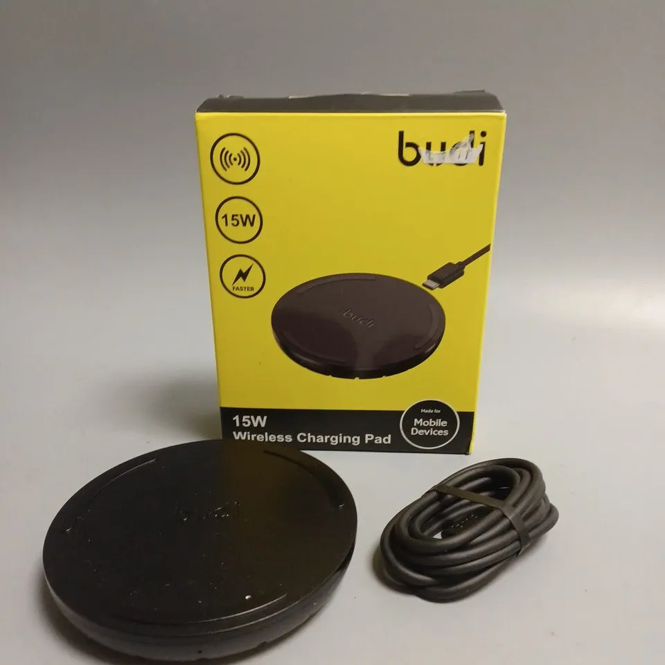 BOXED BUDI 15W WIRELESS CHARGING PAD 