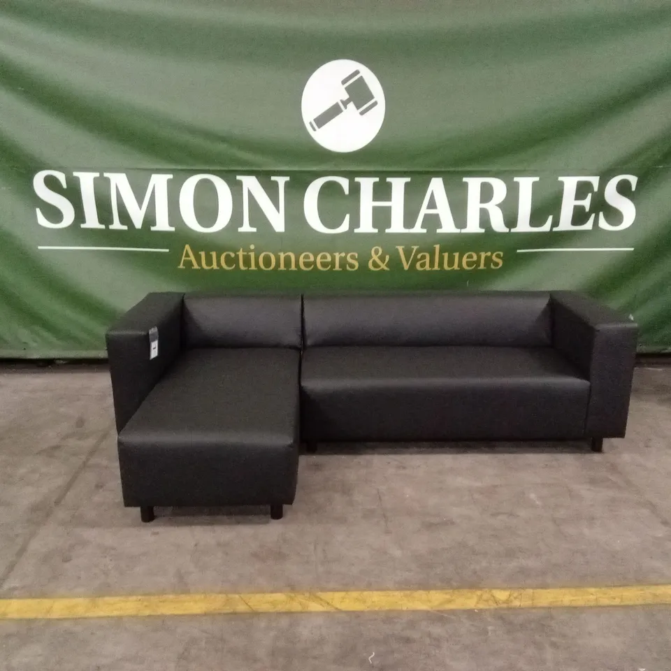 CLARKE LEFT HAND CORNER FAUX LEATHER CHAISE SOFA RRP £599