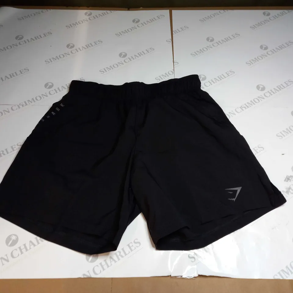 GYMSHARK MENS SHORTS BLACK - SIZE MEDIUM