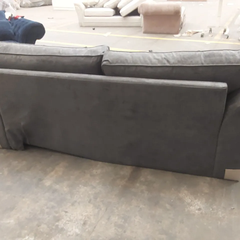 QUALITY DESIGNER BEATRICE 3 SEATER FABRIC SOFA - CHARCOAL 