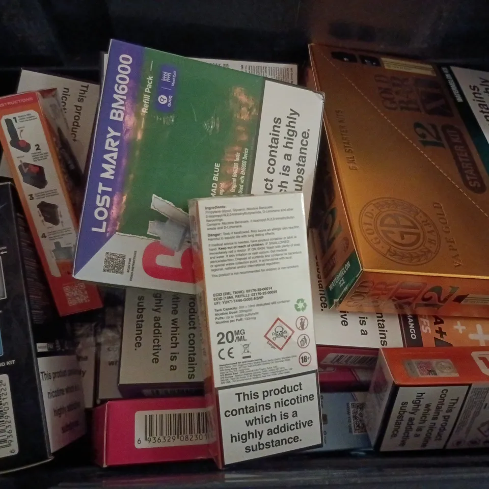 APPROXIMATELY 15 ASSORTED E-CIGARETTE PRODUCTS TO INCLUDE BRANDS SUCH AS HAYATI, IVG, LOST MARY, ETC - COLLECTION ONLY