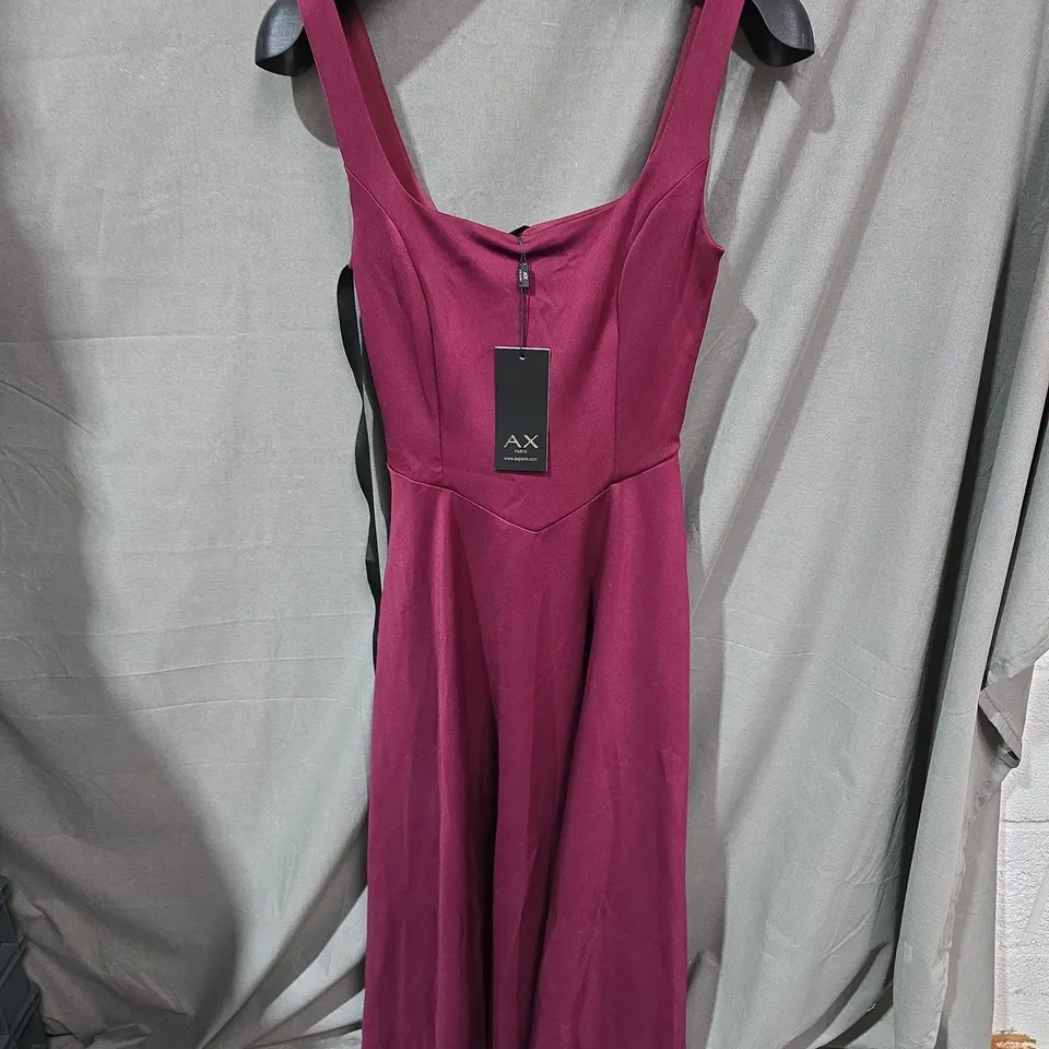 AX PARIS STRAP DRESS IN DARK PLUM - SIZE 10