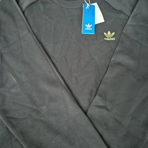 ADIDAS LONG SLEEVE CREW NECK JUMPER IN BLACK SIZE XL