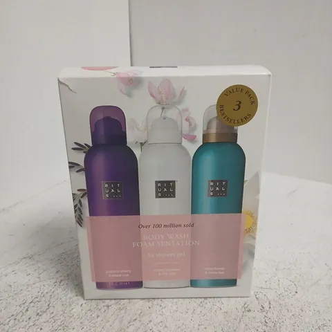 BOXED RITUALS... BODY WASH FOAM SENSATION GIFT SET (3 X BOTTLES)