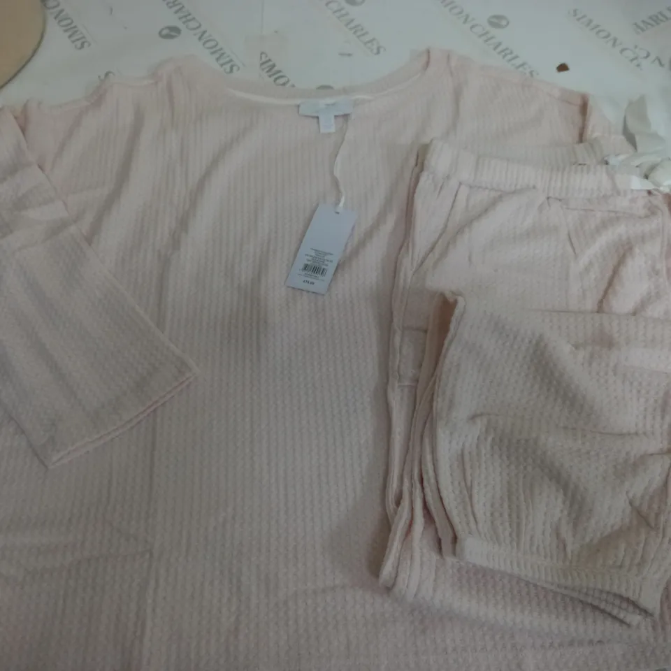 THE WHITE STUFF OVERSIZED WAFFLE JERSEY LOUNGE SET - MED