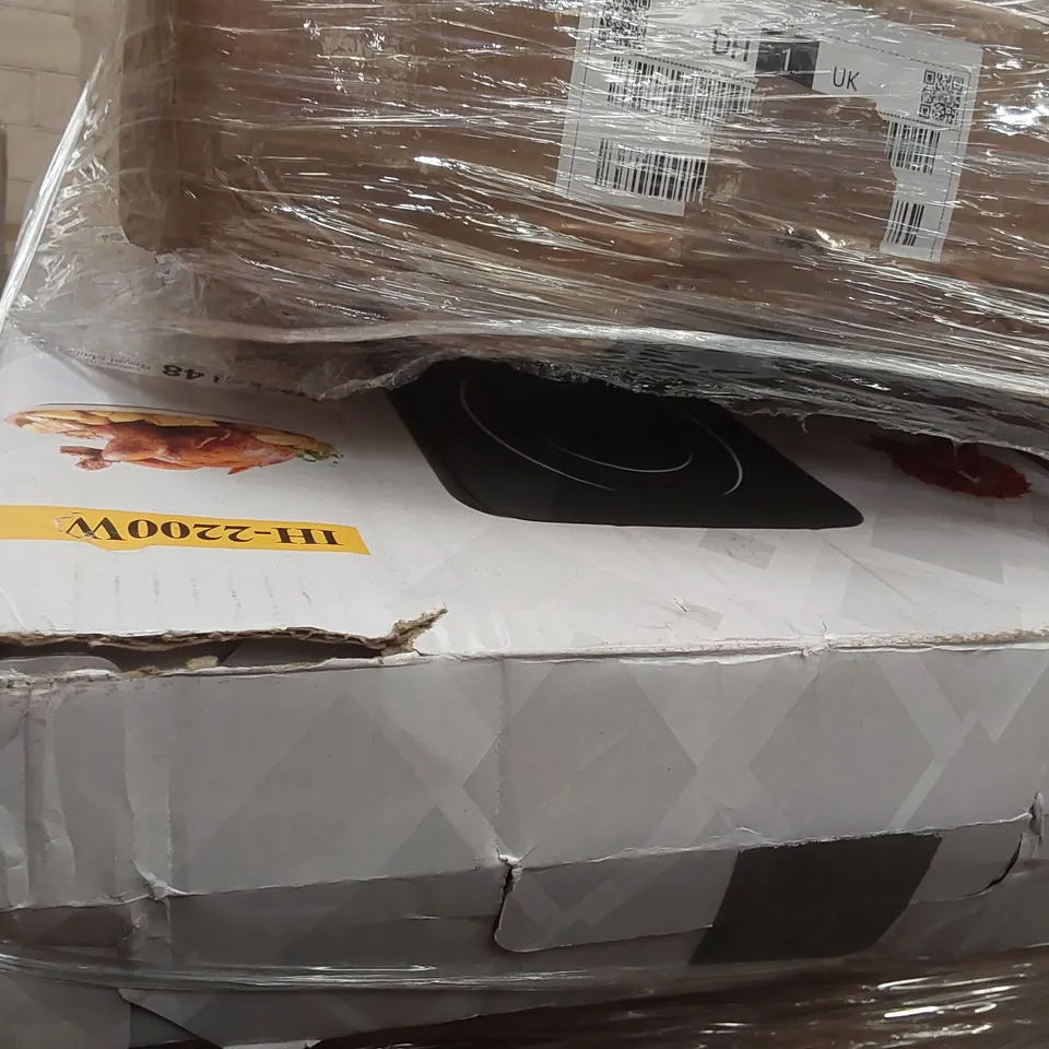 PALLET CONTAINING A LARGE ASSORTMENT OF CONSUMER PRODUCTS INCLUDING: BATHROOM MIRRORS, BATHROOM MIRROR CABINETS, INDUCTION COOKER ECT