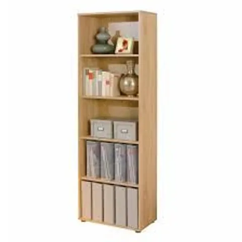 BRAND NEW & BOXED PARINI WOODEN BOOKCASE IN SONOMA OAK WITH 4 SHELVES (1 BOX)