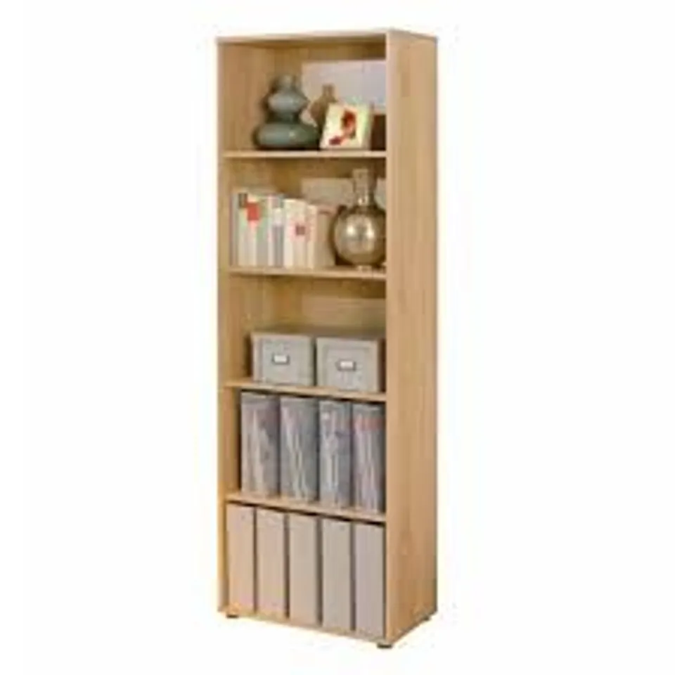BRAND NEW & BOXED PARINI WOODEN BOOKCASE IN SONOMA OAK WITH 4 SHELVES (1 BOX)
