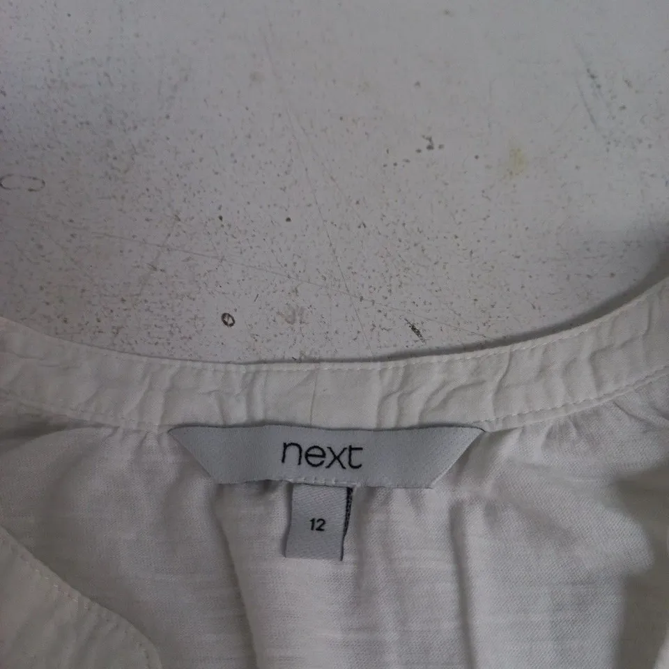 NEXT WHITE EMBROIDERED SLEEVELESS BLOUSE, UK 12