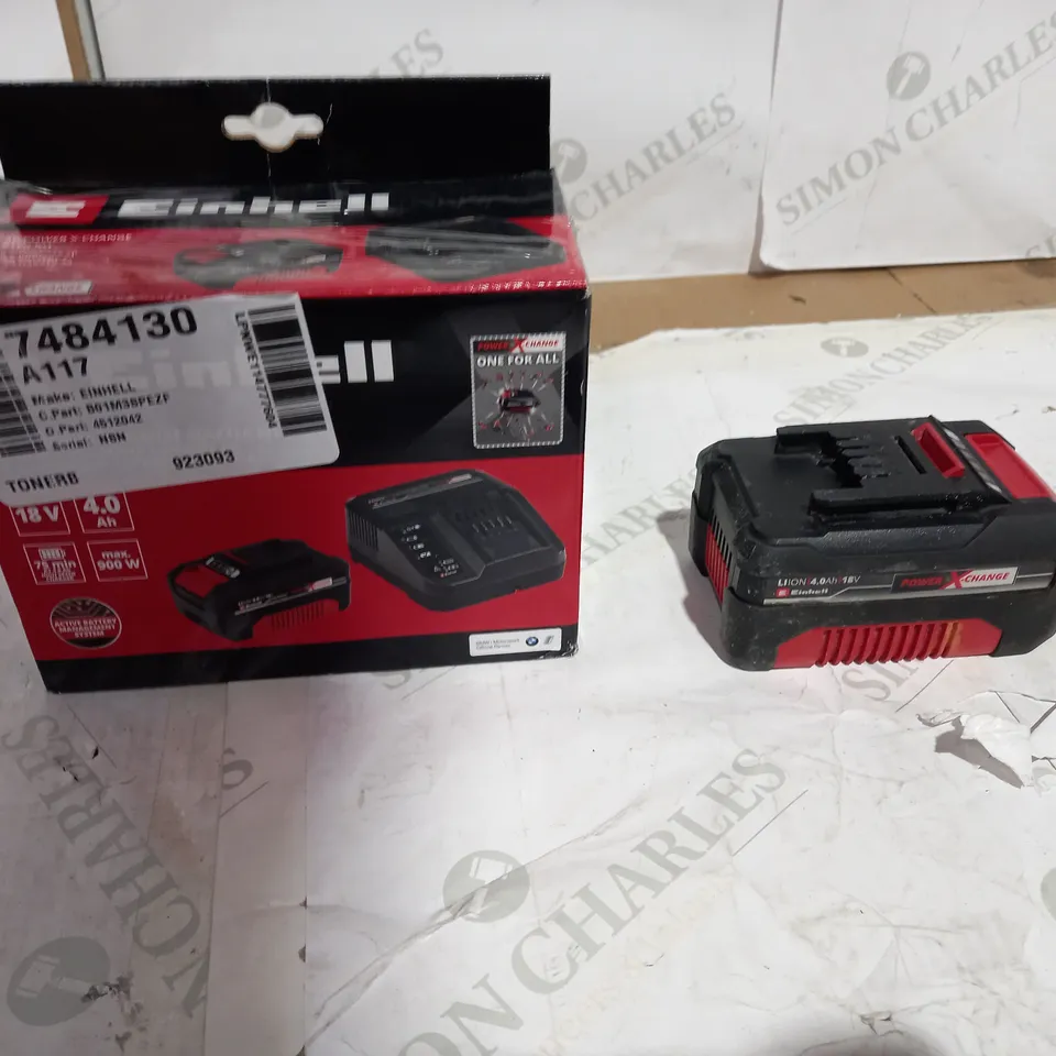 ORIGINAL EINHELL 18V 4.0 AH POWER X-CHANGE STARTER KIT 