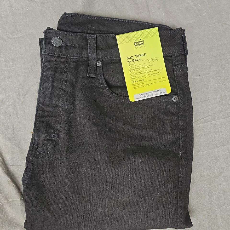 LEVI'S 502 TAPER HI-BALL JEANS IN BLACK SIZE 33/34