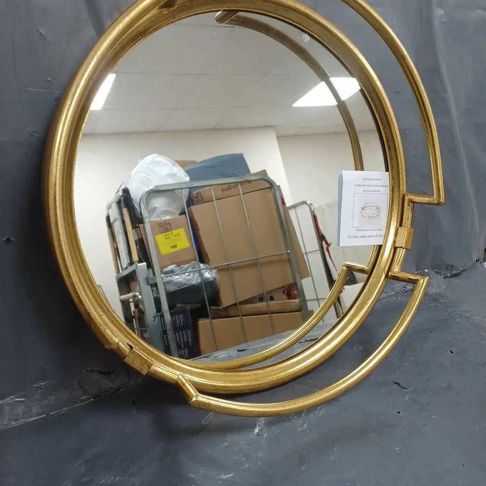 UNBRANDED MIRROR WITH GOLDEN OUTERHANDLE RING 