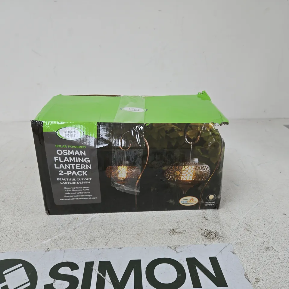 SMART SOLAR OSMAN FLAMING LANTERN 2 PACK BOXED