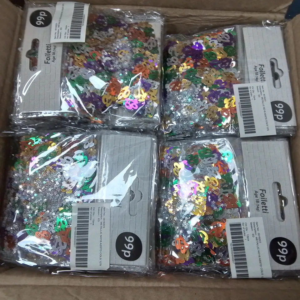 LOT OF 144 BRAND NEW 14G PACKS OF METALLIC NO 18 CONFETTI 