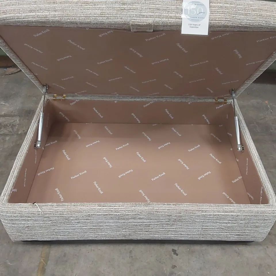 PARKER KNOLL UPHOLSTERED STORAGE FOOTSTOOL