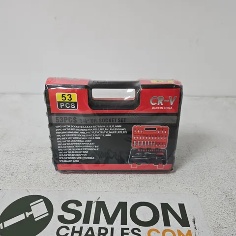 CR-V 53-PIECE 1/4IN DRIVE SOCKET SET IN RED CASE
